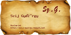 Szij György névjegykártya