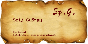 Szij György névjegykártya