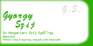 gyorgy szij business card